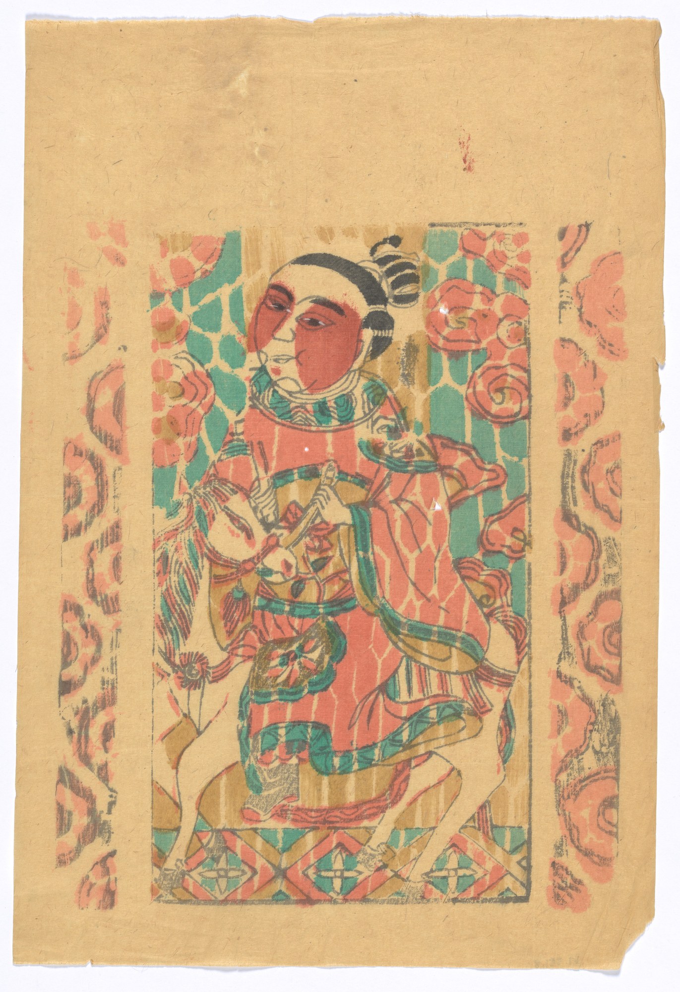 年画主视觉：传统门神人物与纹样